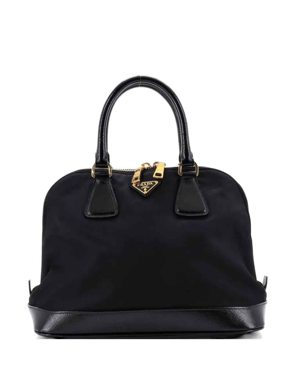 Prada Pre-Owned Promenade Bag Tessuto and Vernice Saffiano Leather Medium satchel - Nero