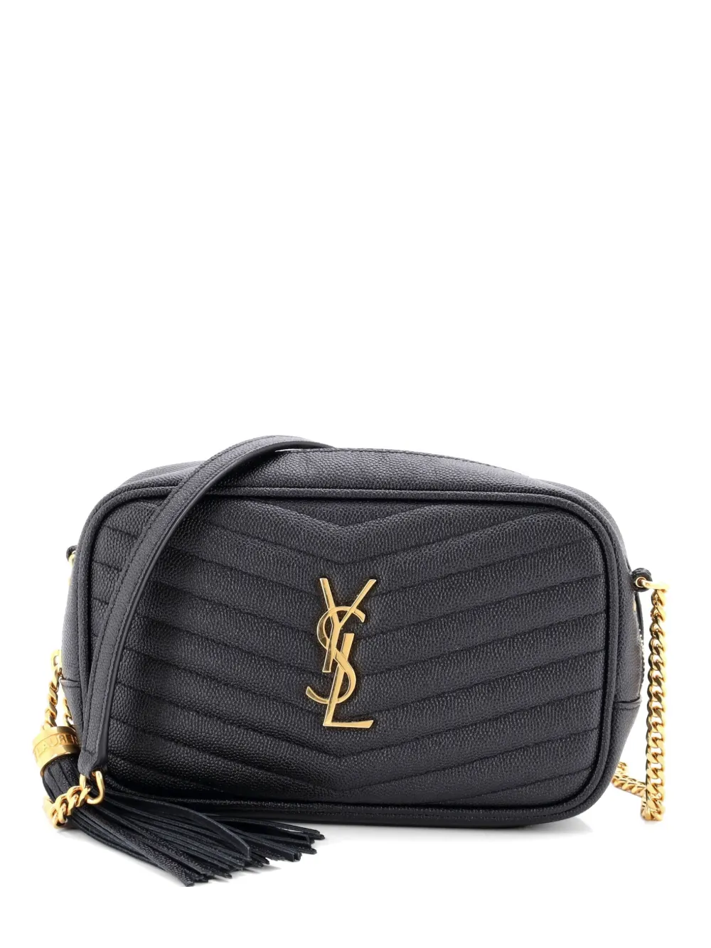 Saint Laurent Pre-Owned Lou Camera Bag Matelasse Chevron Leather Mini crossbody bag - Nero