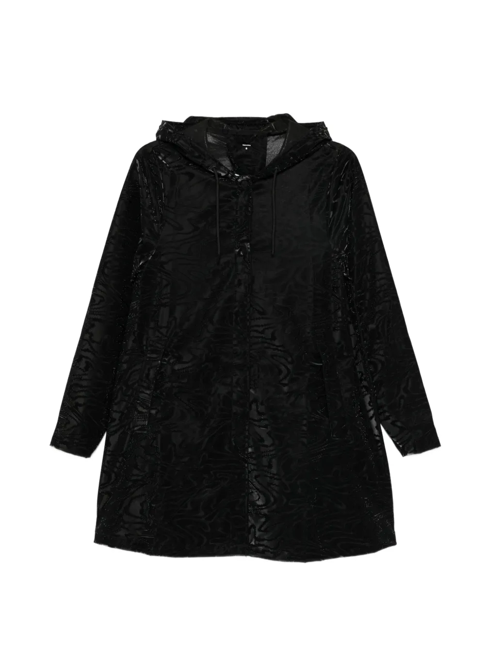 Rains A-line long-sleeve hooded jacket - Nero