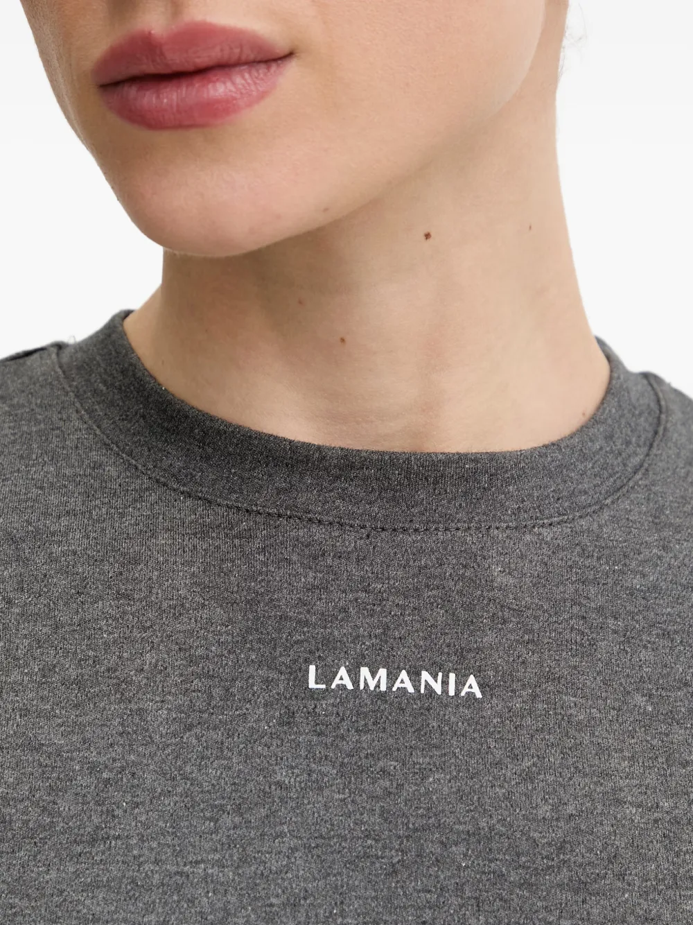 La Mania Ann T-shirt met logo-print en korte mouwen Grijs