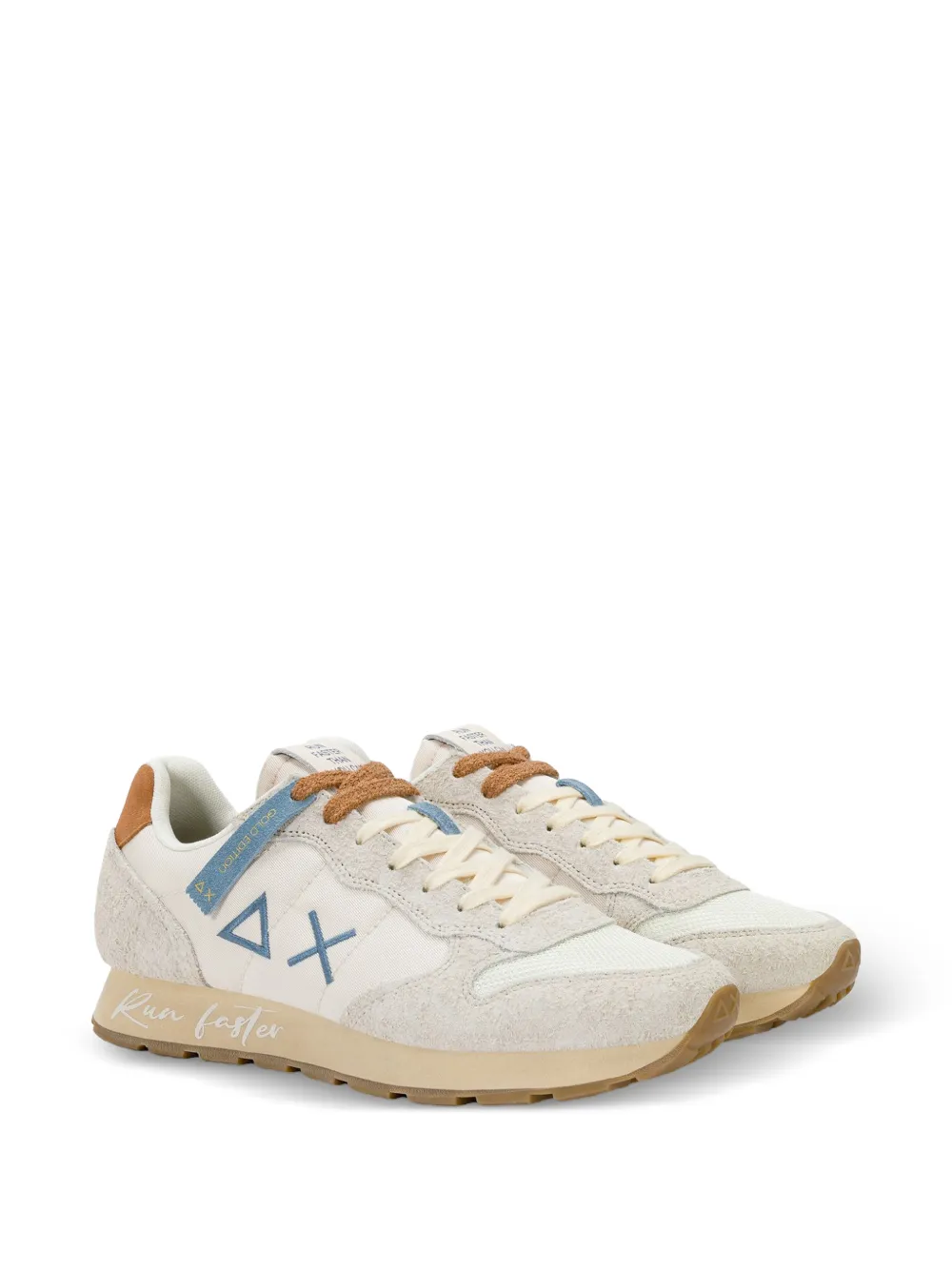 Sun68 Tom sneakers met suède afwerking en vlakken Beige