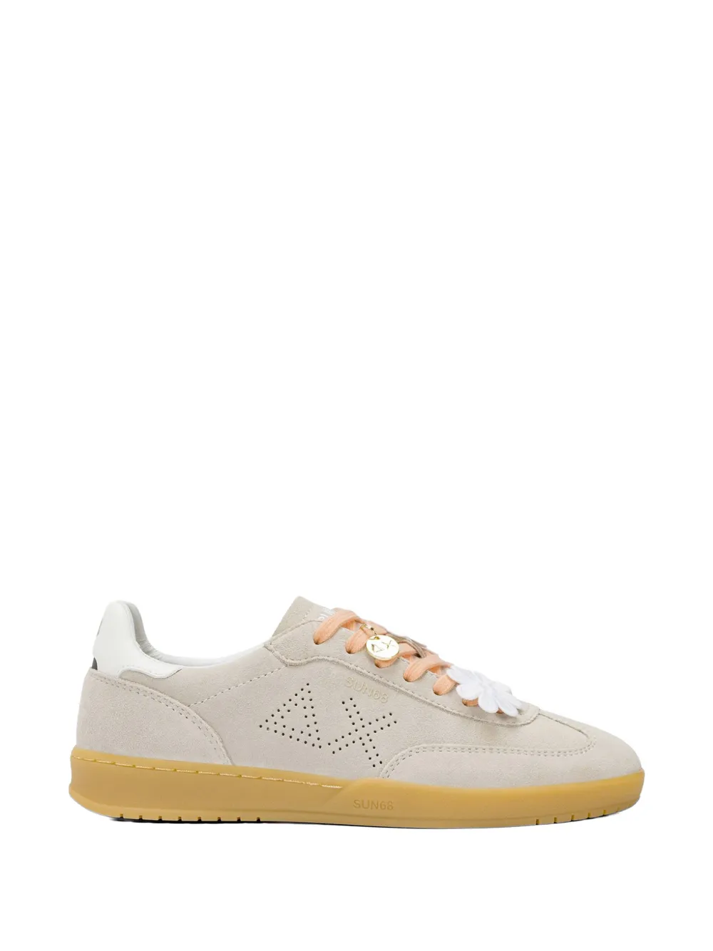 Sun 68 California Sun Flower-embellished Perforated Sneakers In Neutral