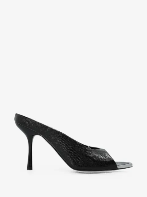 Diesel D-Diams lizard-effect leather mules