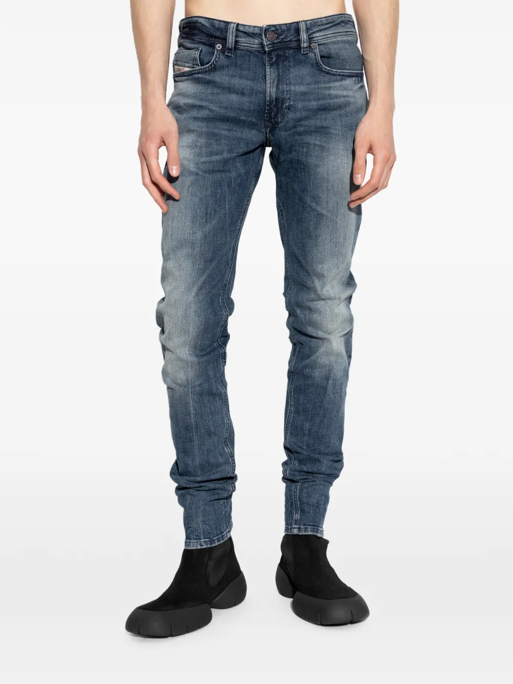 Diesel 1979 Sleenker whisker jeans Blauw