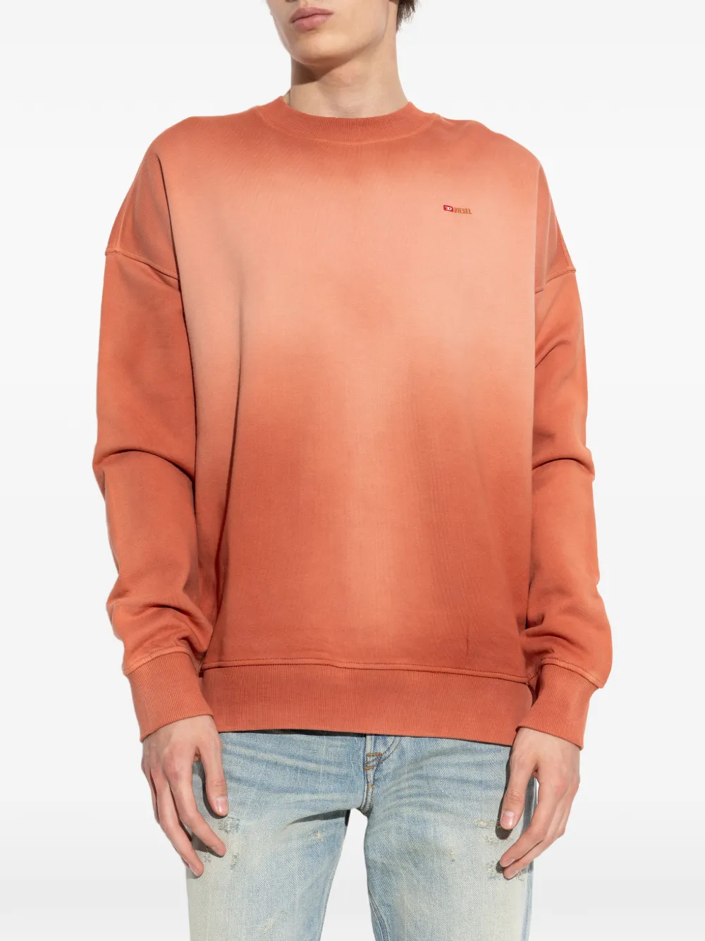 Diesel gradient-effect logo-embroidered sweatshirt - Orange