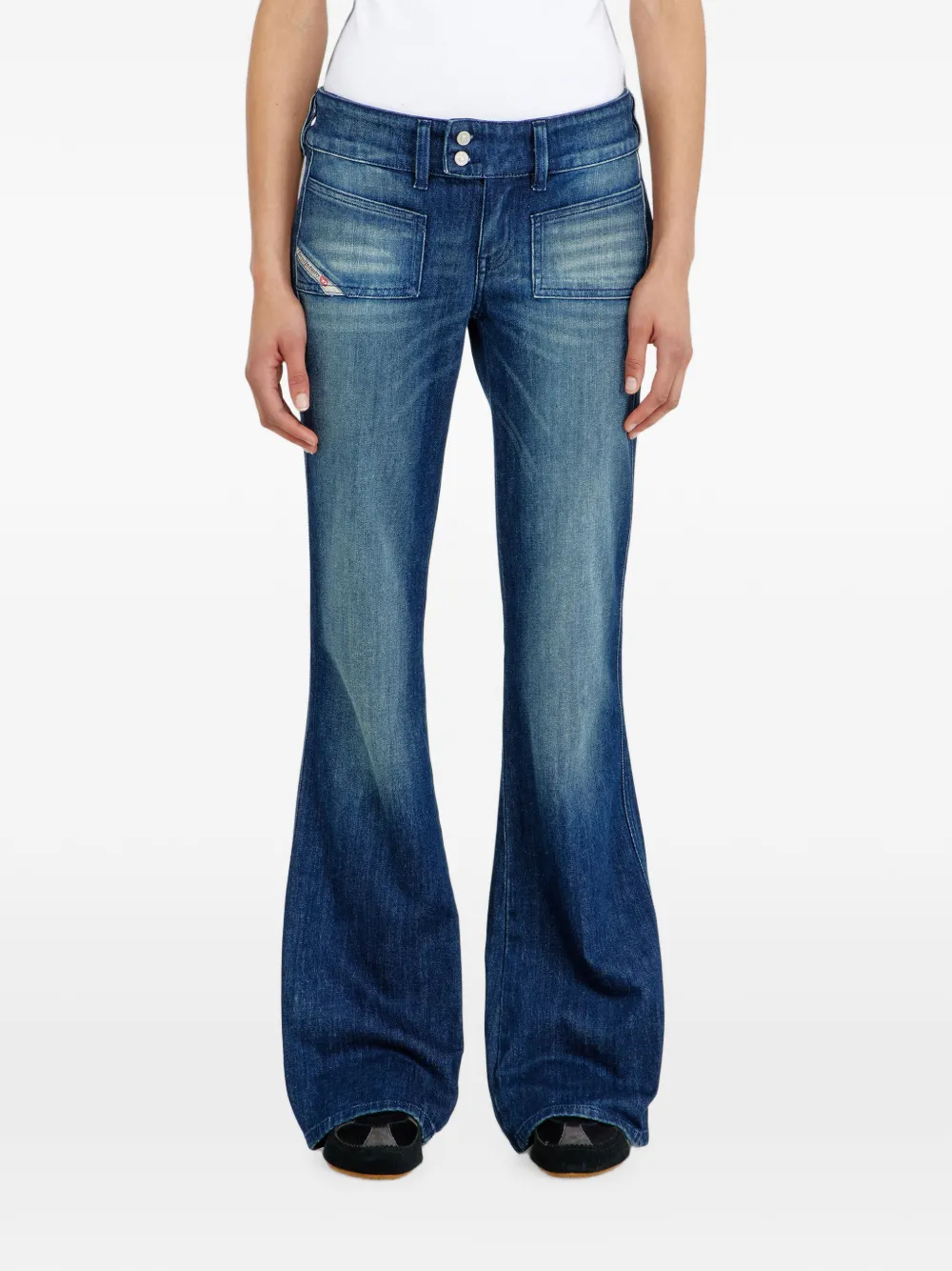Diesel D-Hush bootcut jeans met low-waist Blauw