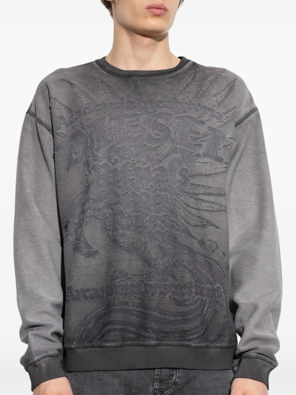 Diesel Sweater met dévoré-effect Grijs
