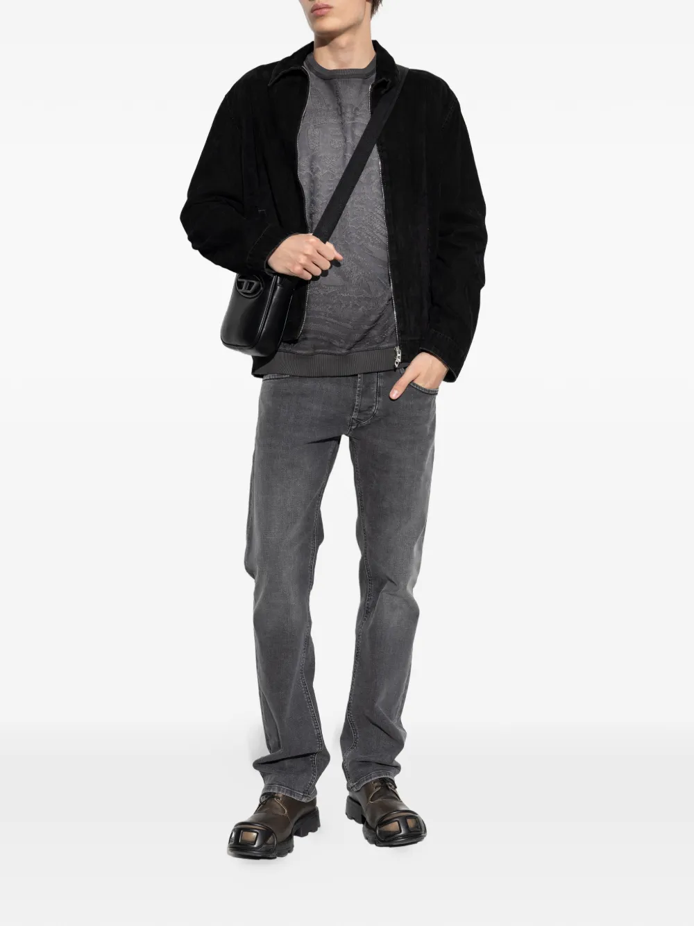 Diesel Sweater met dévoré-effect Grijs