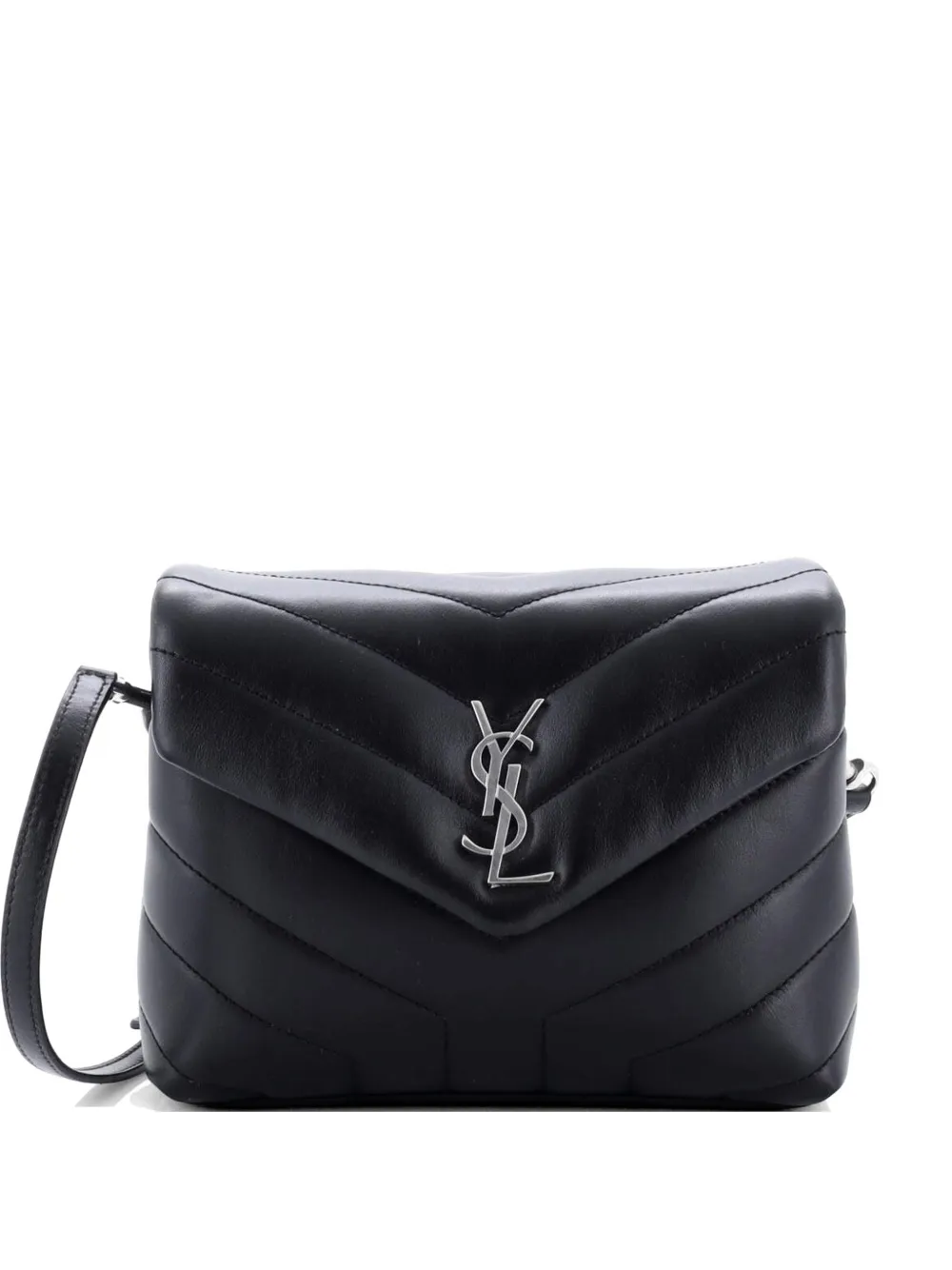 Saint Laurent Pre-Owned Loulou Shoulder Bag Matelasse Chevron Leather Toy crossbody bag - Nero