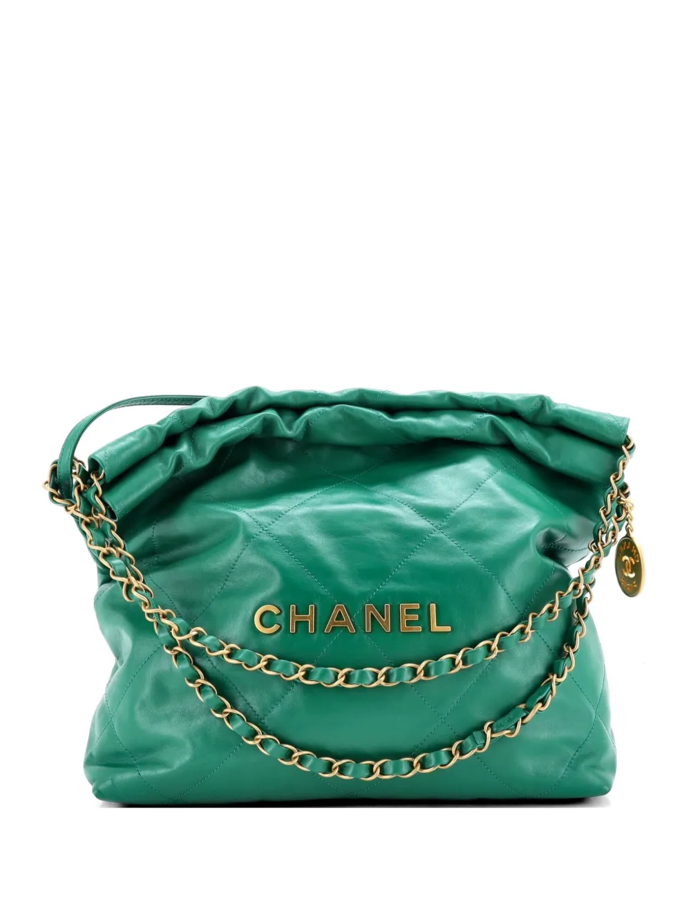 CHANEL Pre-Owned 22 Chain Quilted Calfskin Small hobo bag - Verde