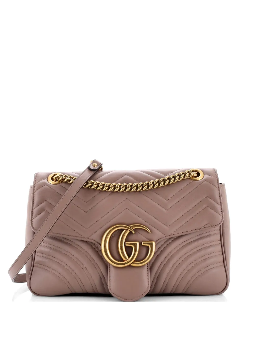 Gucci Pre-Owned GG Marmont Flap Bag Matelasse Leather Medium shoulder bag - Toni neutri