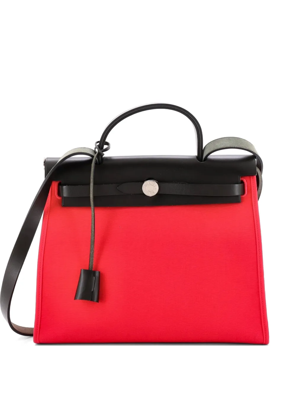 Hermès Pre-Owned Herbag Zip Leather and Toile 31 shoulder bag - Rosa