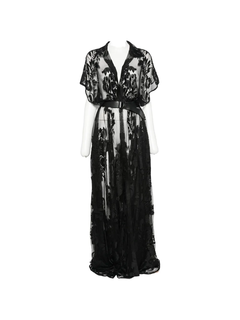 Norma Kamali floral-devoré maxi dress - Nero