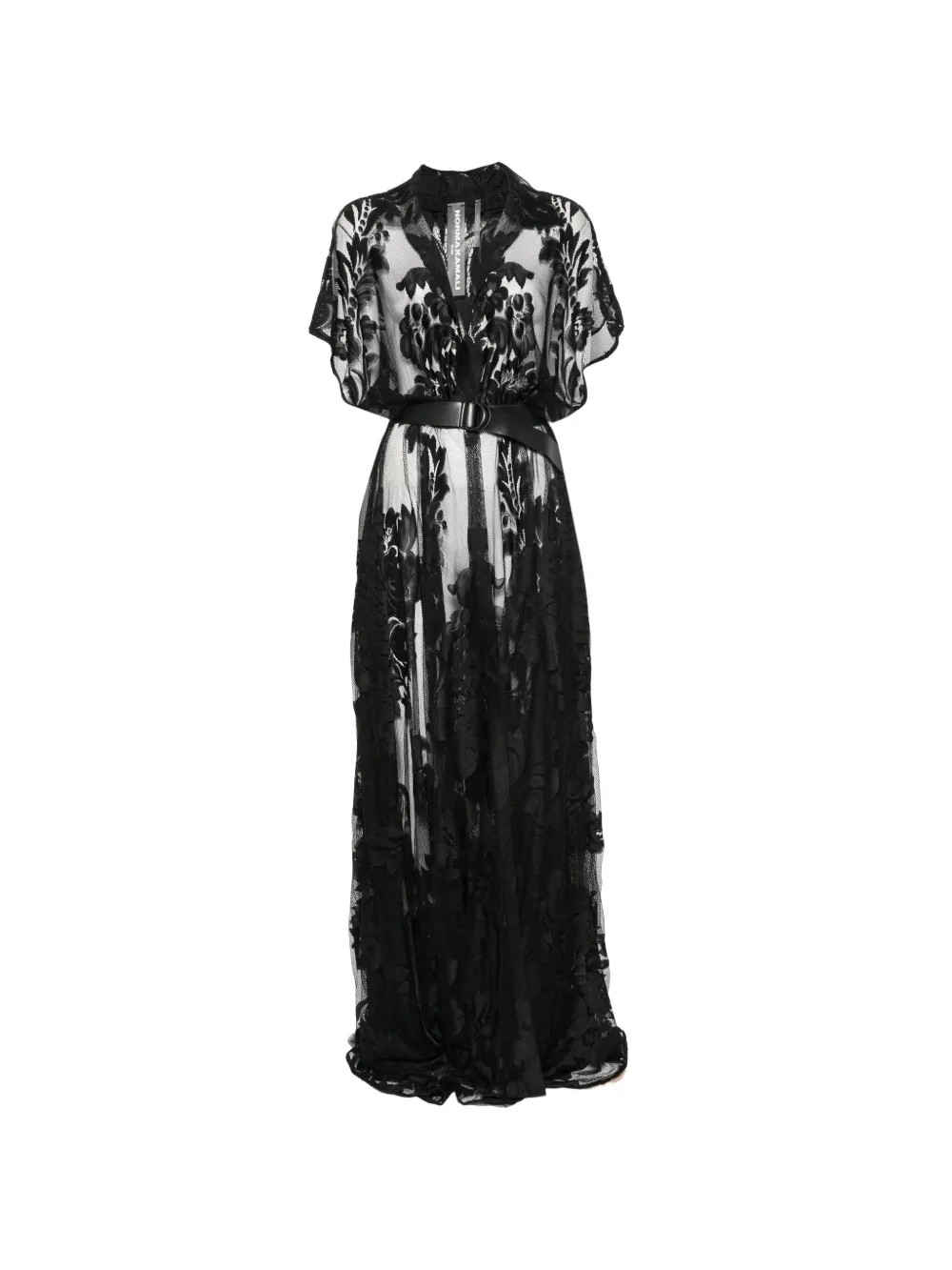Norma Kamali floral-devoré maxi dress - Nero