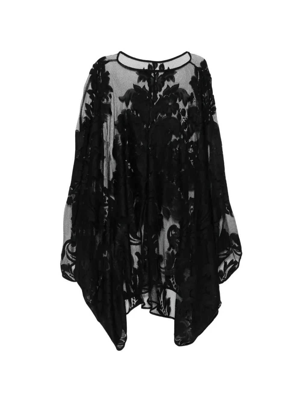 Norma Kamali mini floral-devoré mesh dress - Nero