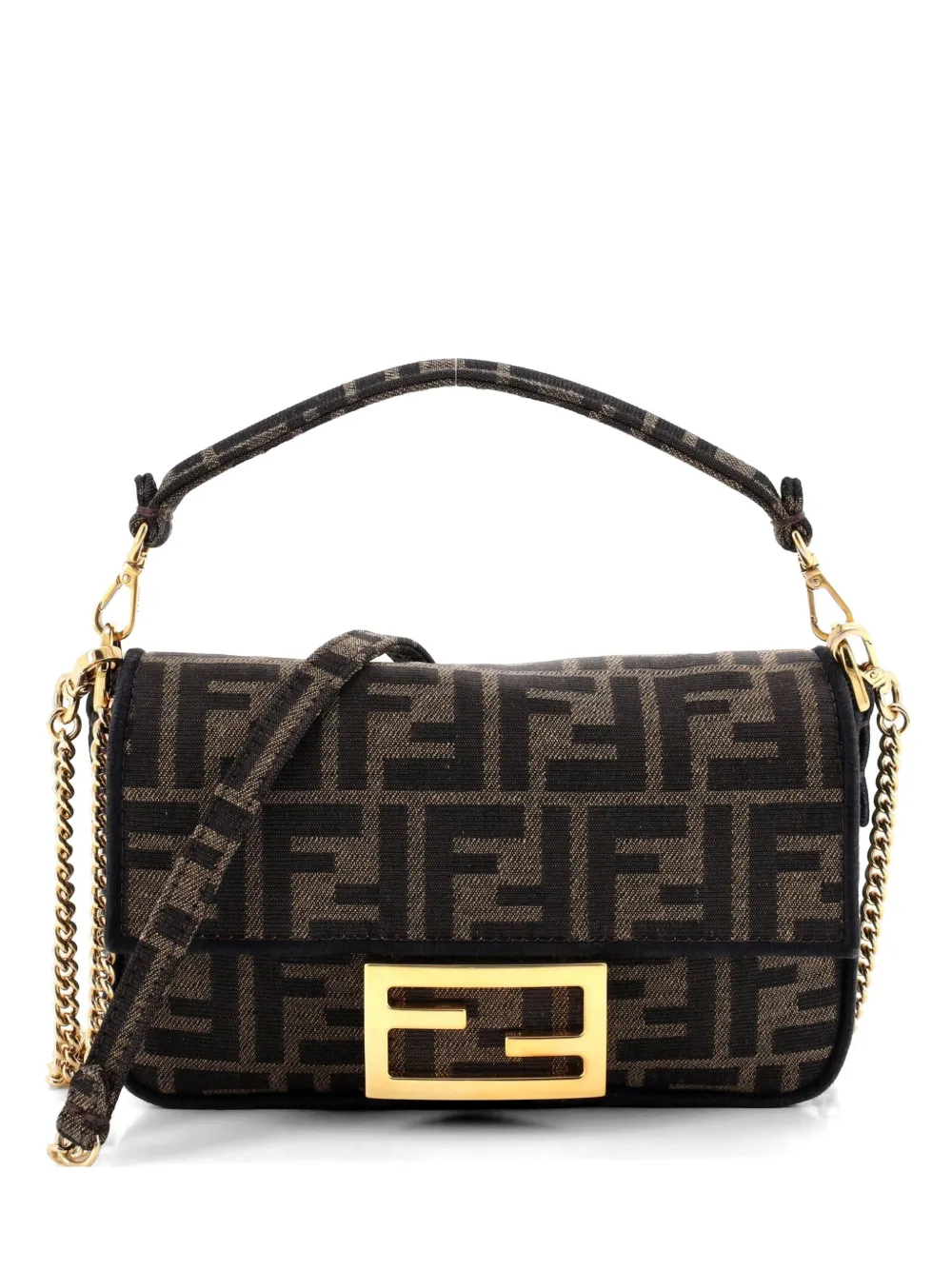 Fendi Pre-Owned Baguette NM Bag Zucca Canvas Mini crossbody bag - Marrone