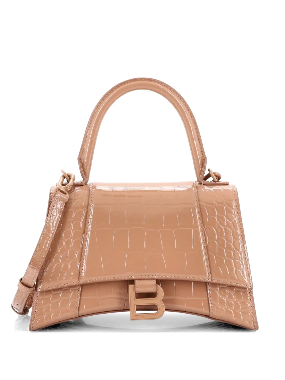 Balenciaga Pre-Owned Hourglass Top Handle Bag Crocodile Embossed Leather Small crossbody bag - Toni neutri