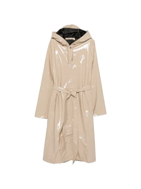 Rains A-line hooded belted coat