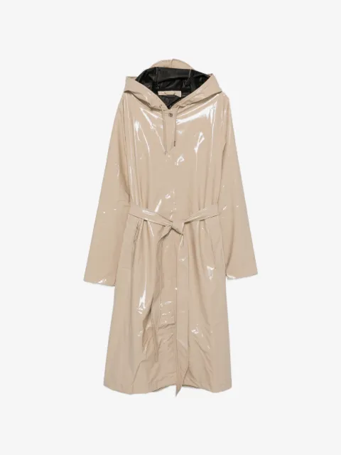 Rains A-line hooded belted coat