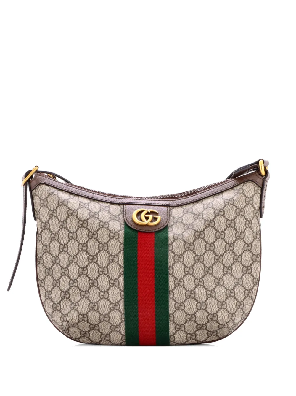 Gucci Pre-Owned Ophidia Half Moon Hobo GG Coated Canvas Small crossbody bag - Marrone