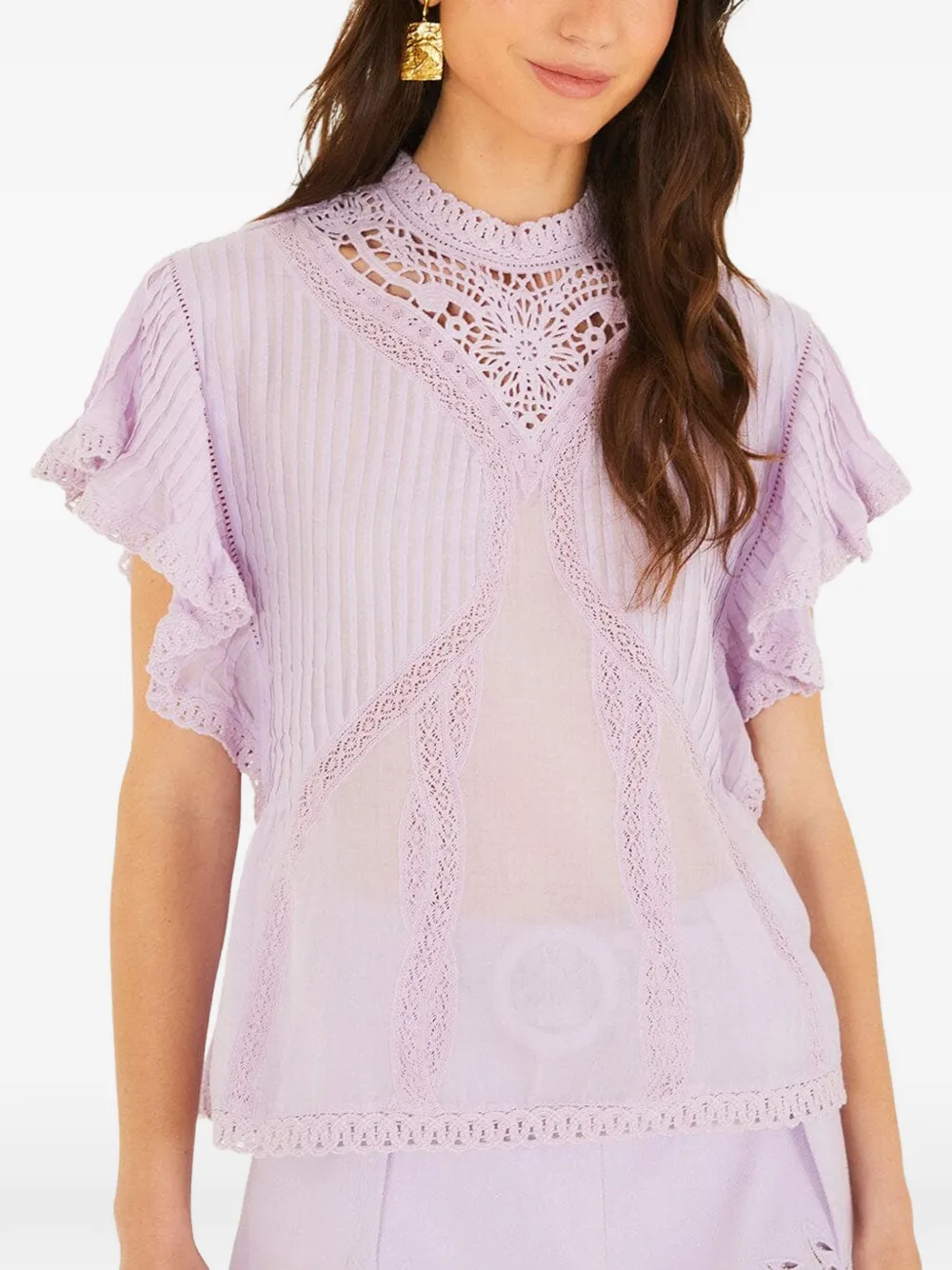 FARM Rio Geplooide blouse Paars