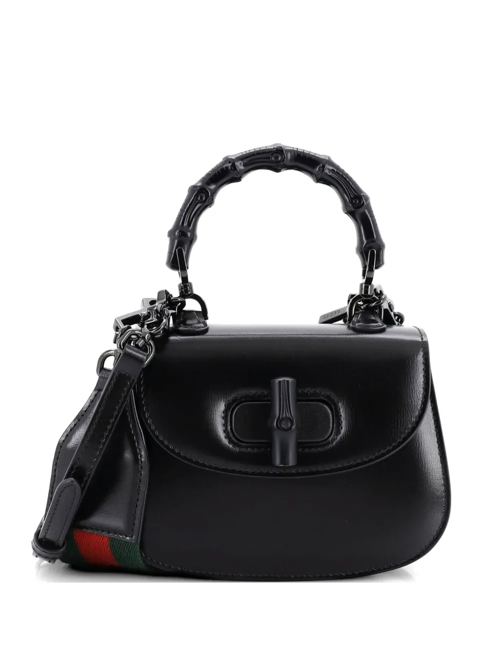 Gucci Pre-Owned Bamboo 1947 Top Handle Bag Leather Mini shoulder bag - Nero
