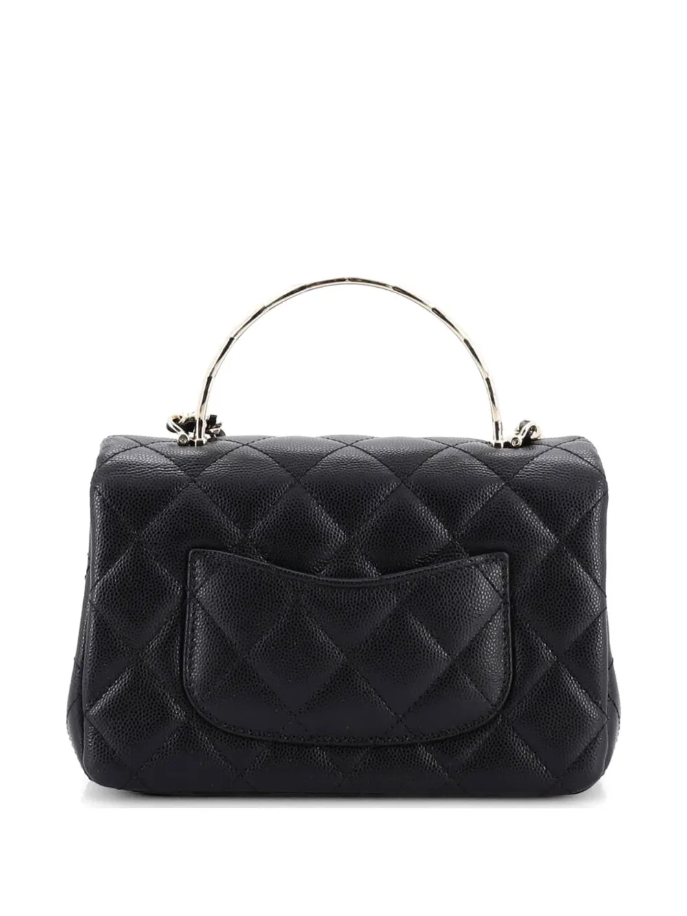 CHANEL COCO CRUSH ブラックショルダーバッグ CHANEL Pre-Owned Coco Crush Top Handle Bag Quilted Caviar Mini