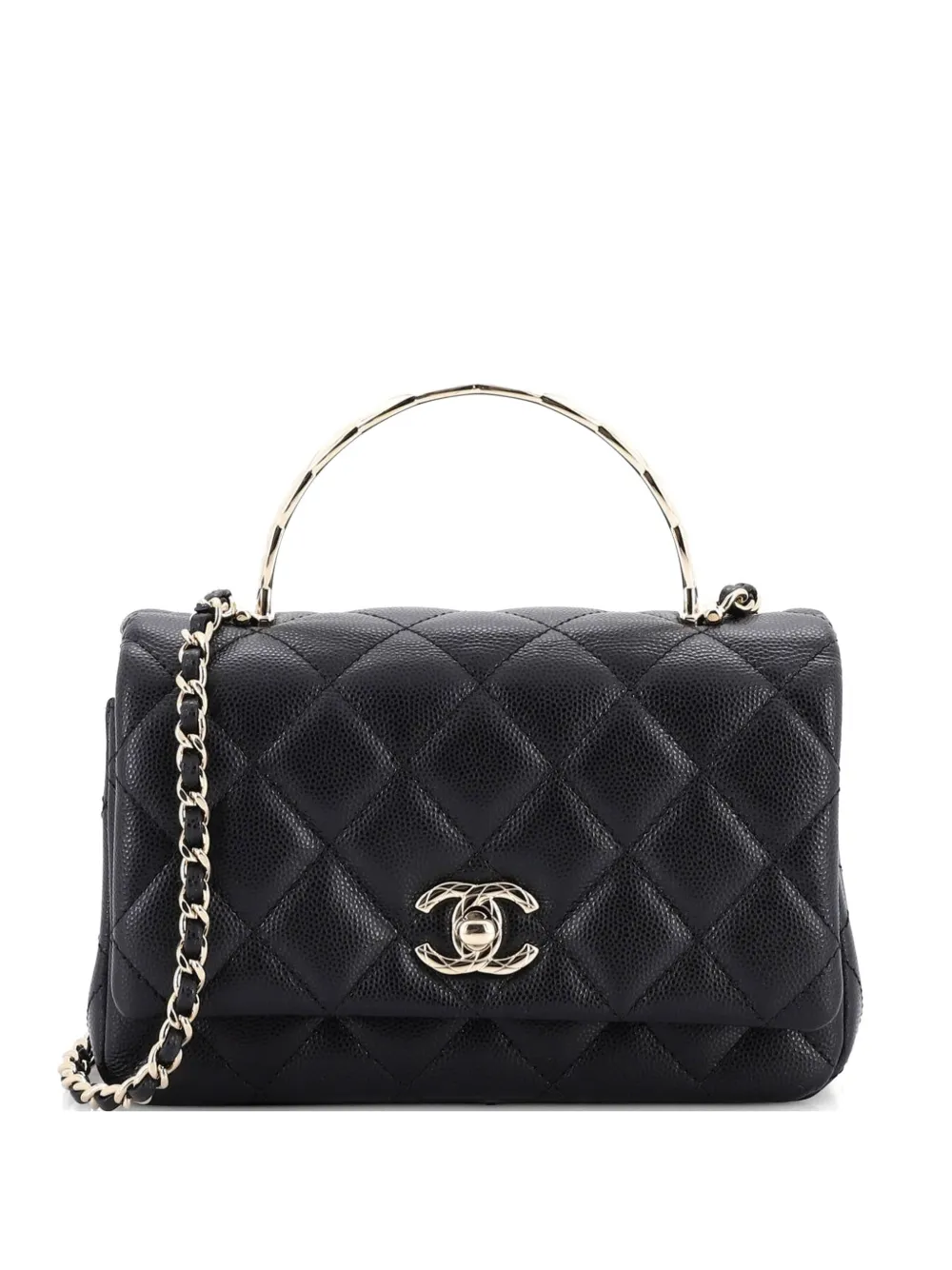 CHANEL Pre-Owned Coco Crush Top Handle Bag Quilted Caviar Mini satchel - Nero