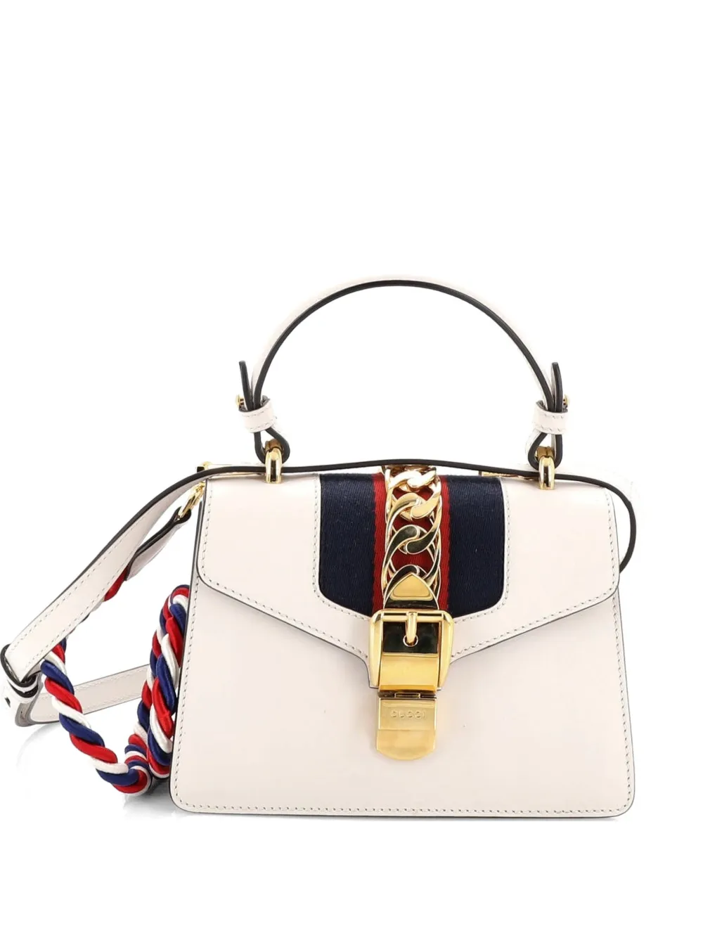 Gucci Pre-Owned Mini Sylvie Satchel-Tasche aus Leder - Weiß