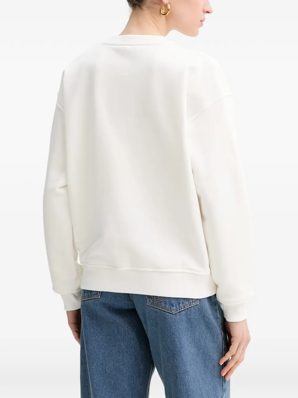 La Mania Fiora sweater met logoprint Wit