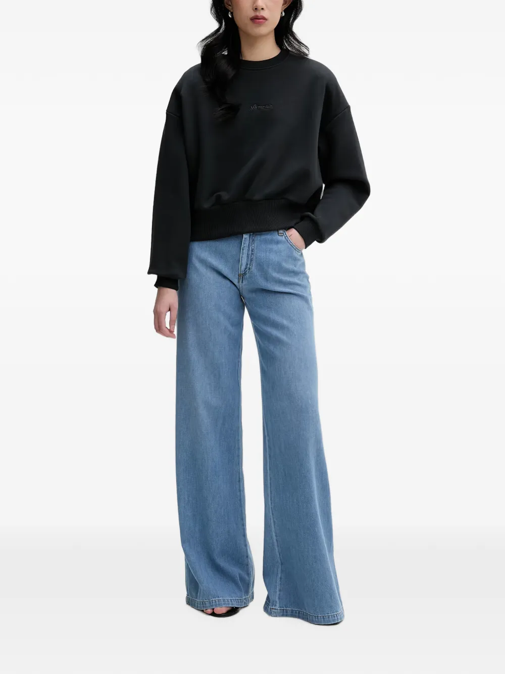 La Mania Hardy sweater met geborduurd logo Zwart