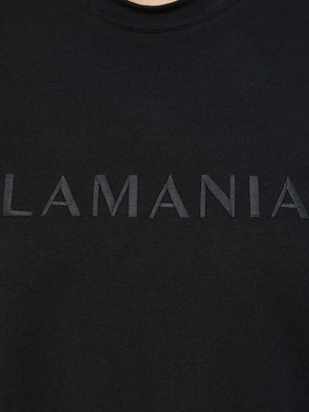 La Mania Melanie katoenen T-shirt met geborduurd logo Zwart