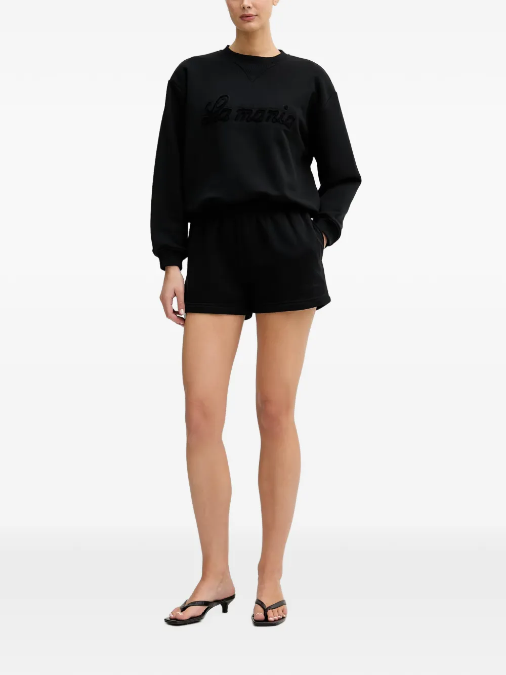 La Mania Brodie sweater met geborduurd logo Zwart