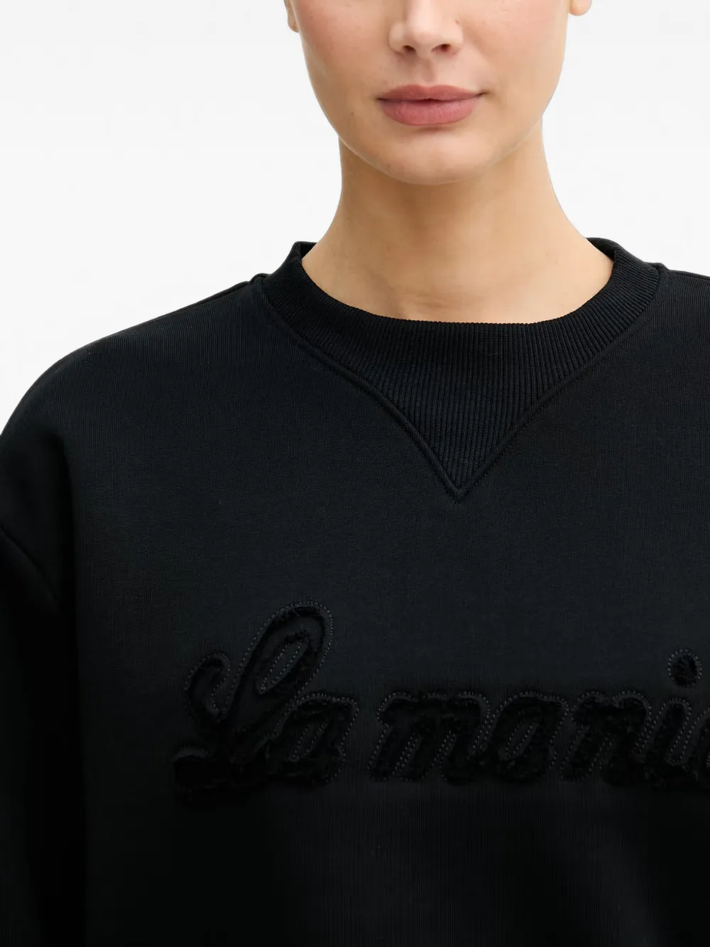 La Mania Brodie sweater met geborduurd logo Zwart