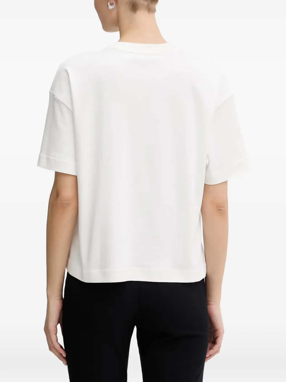 La Mania Sander T-shirt met hart-print en korte mouwen Wit