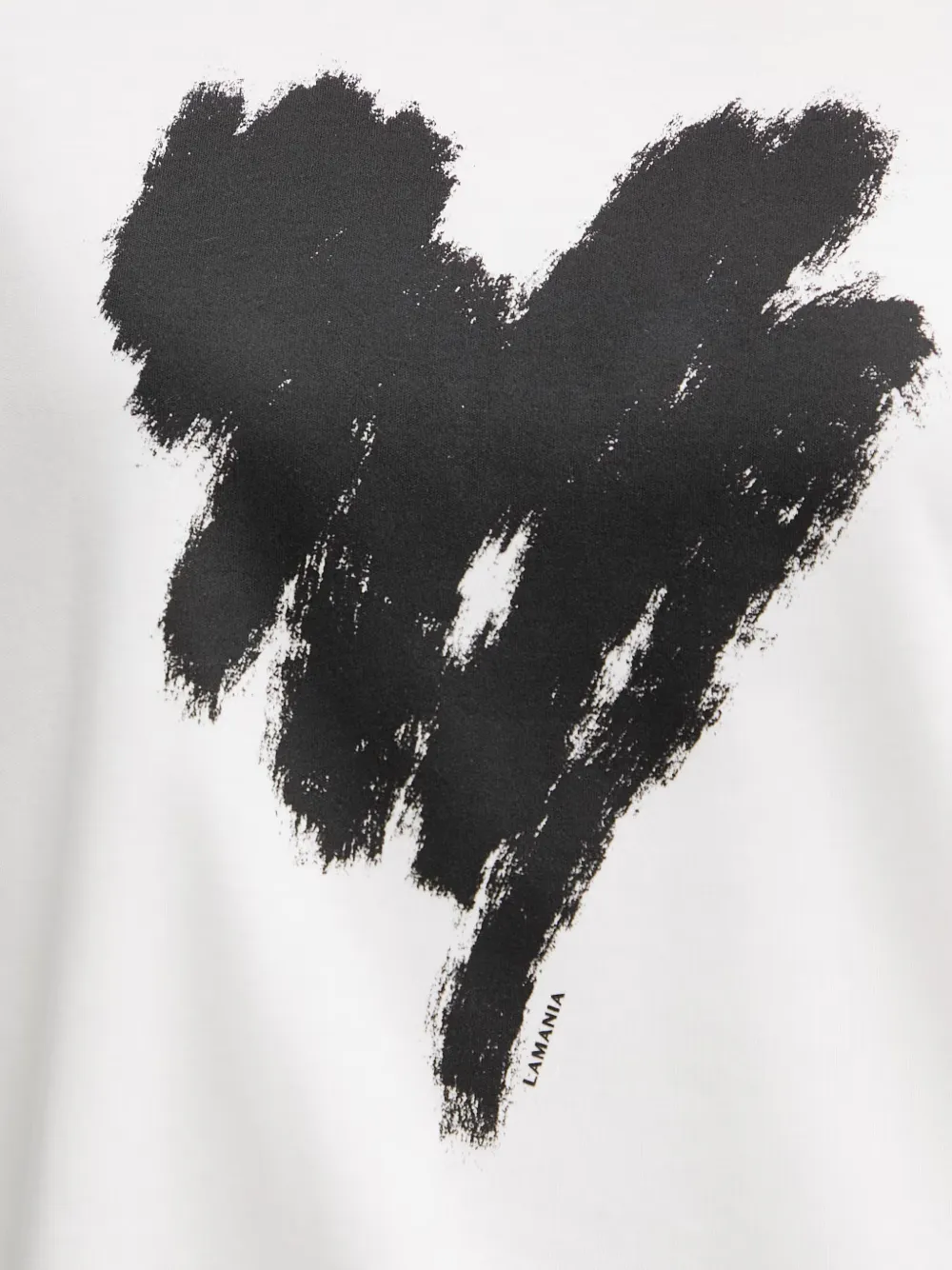 La Mania Sander T-shirt met hart-print en korte mouwen Wit