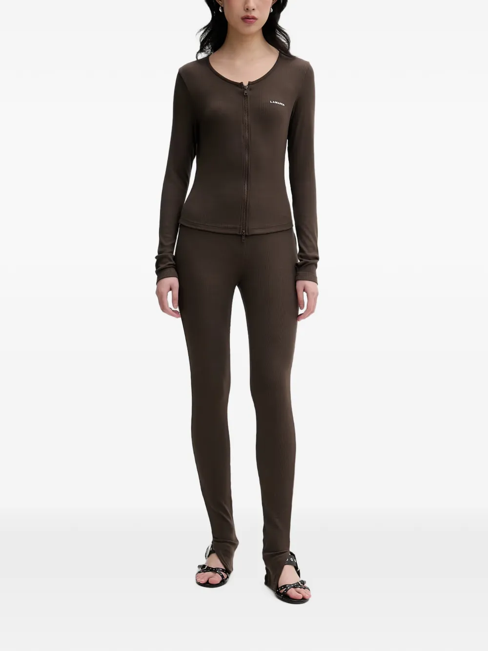 La Mania Betsy ribgebreide legging Bruin