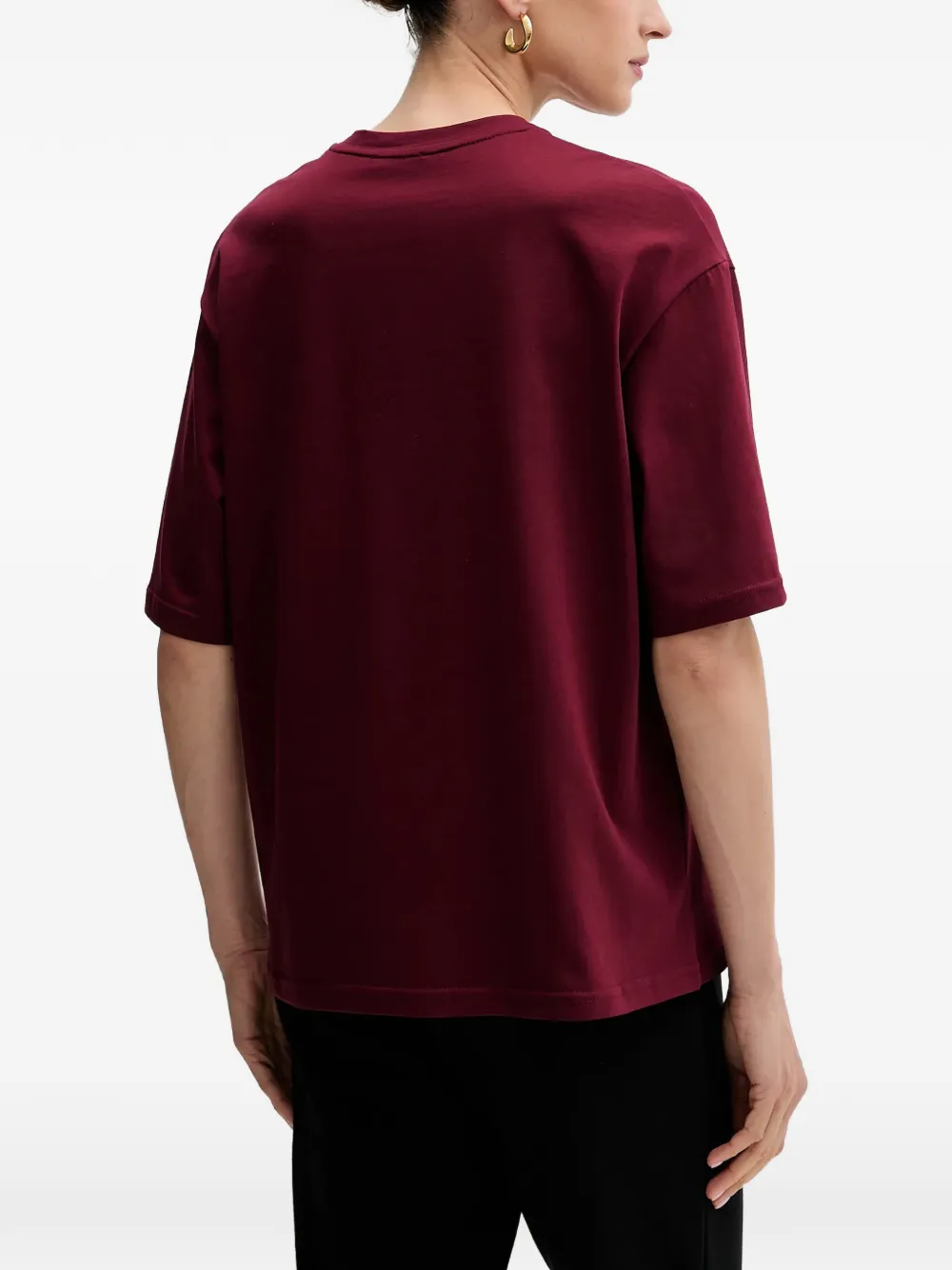La Mania Melanie T-shirt met geborduurd logo Rood
