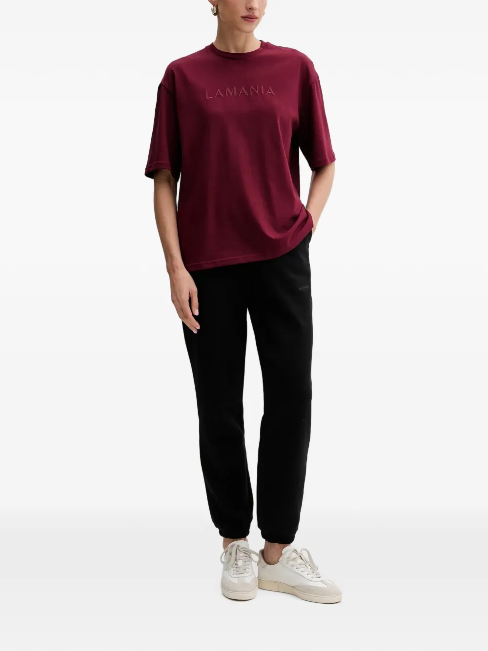 La Mania Melanie T-shirt met geborduurd logo Rood