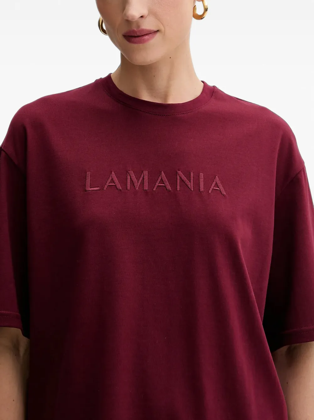 La Mania Melanie T-shirt met geborduurd logo Rood