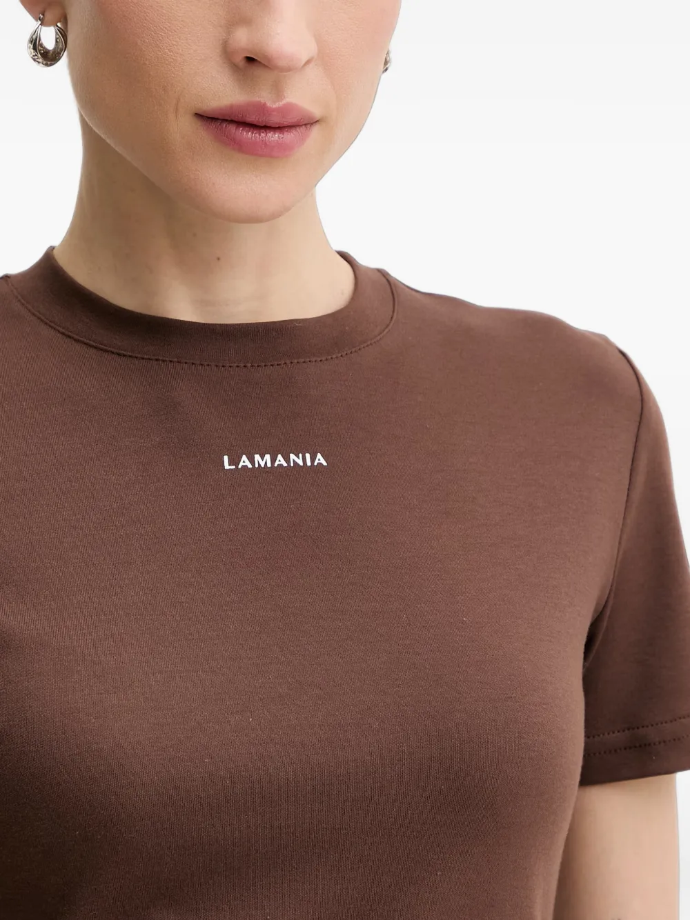La Mania Ann logo-print T-shirt Bruin
