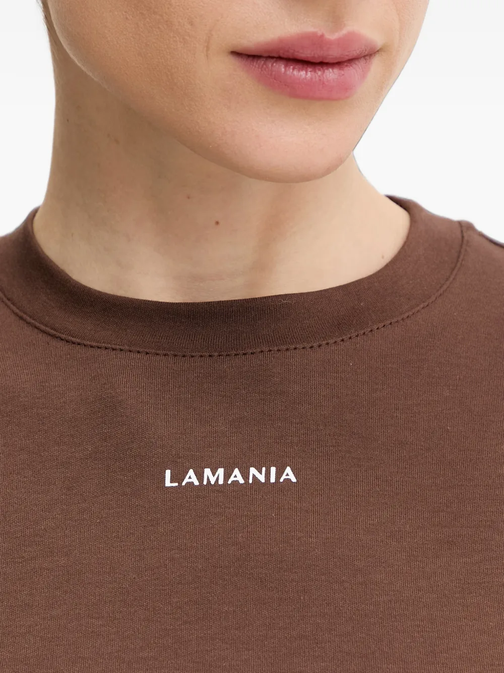 La Mania Ann logo-print T-shirt Bruin
