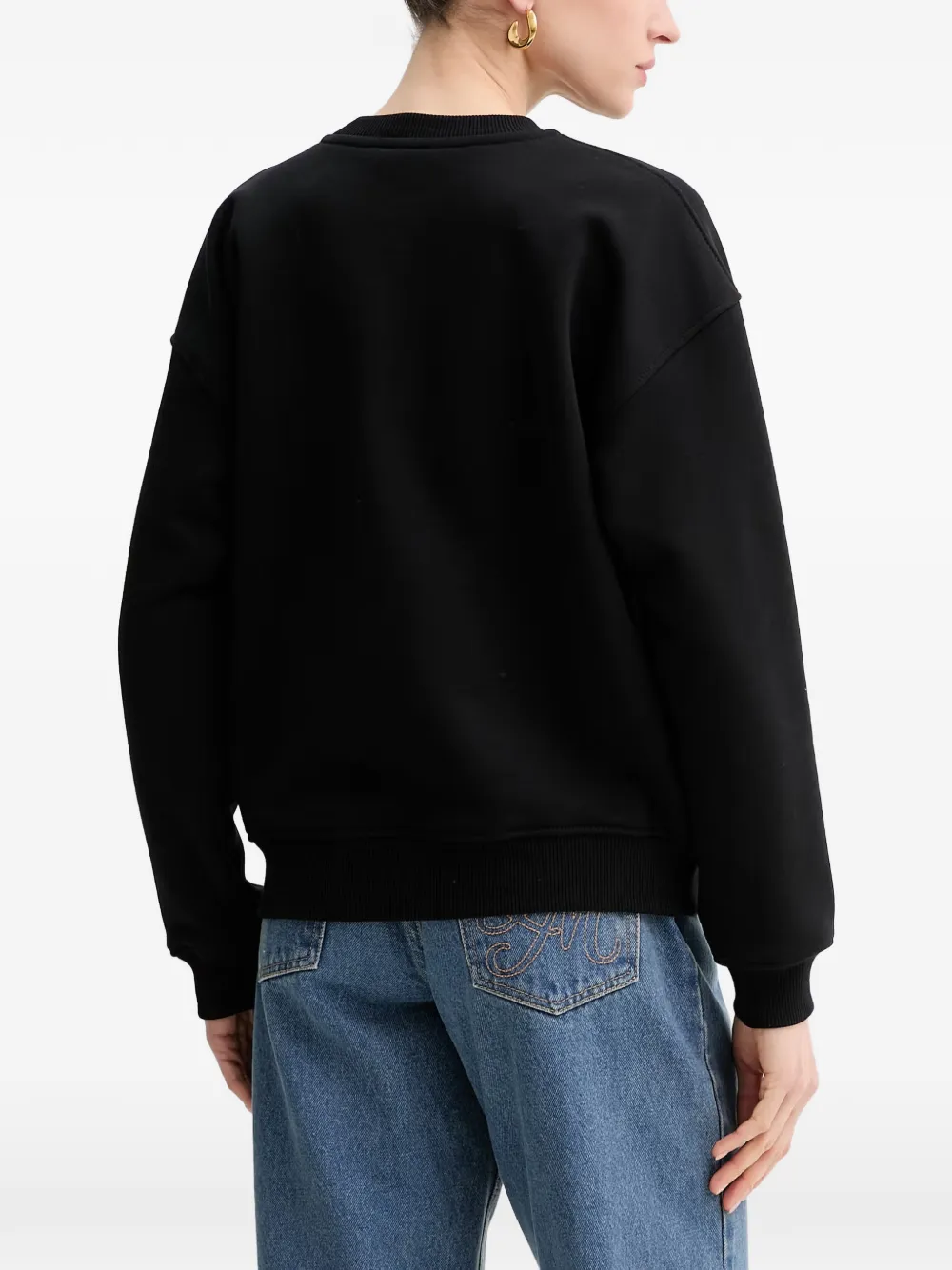 La Mania Fiora sweater met logoprint Zwart