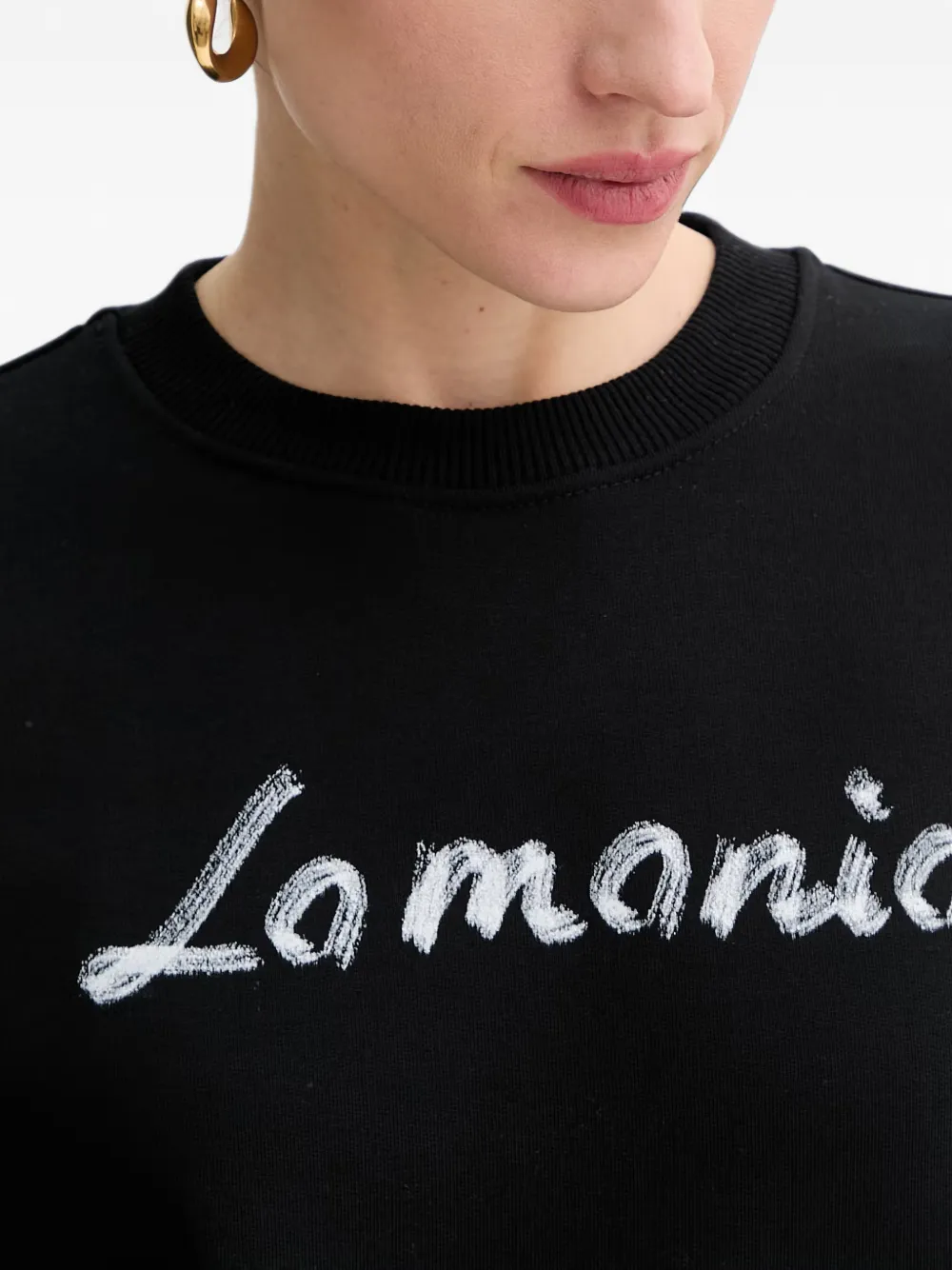 La Mania Fiora sweater met logoprint Zwart