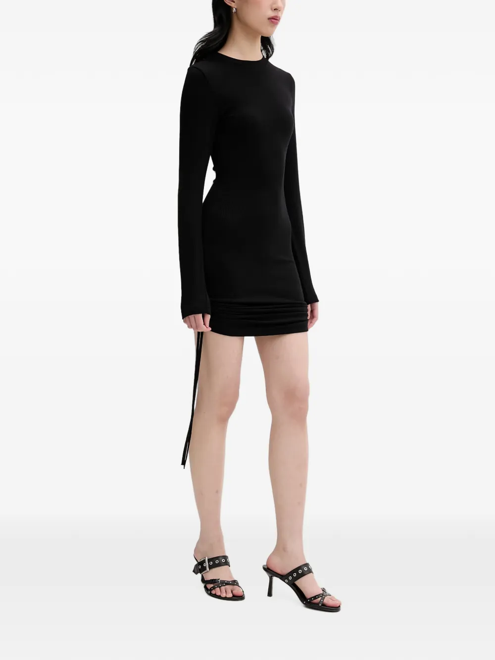 La Mania Faith ribbed-knit mini dress - Nero