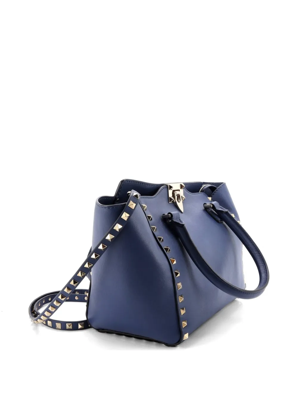 Valentino Garavani Pre-Owned Rockstud Rigid Leather Small tote bag - Blu