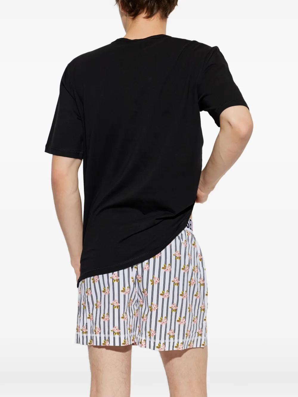 Diesel Kit-Jack-D-Core pyjama met bloemenprint Zwart