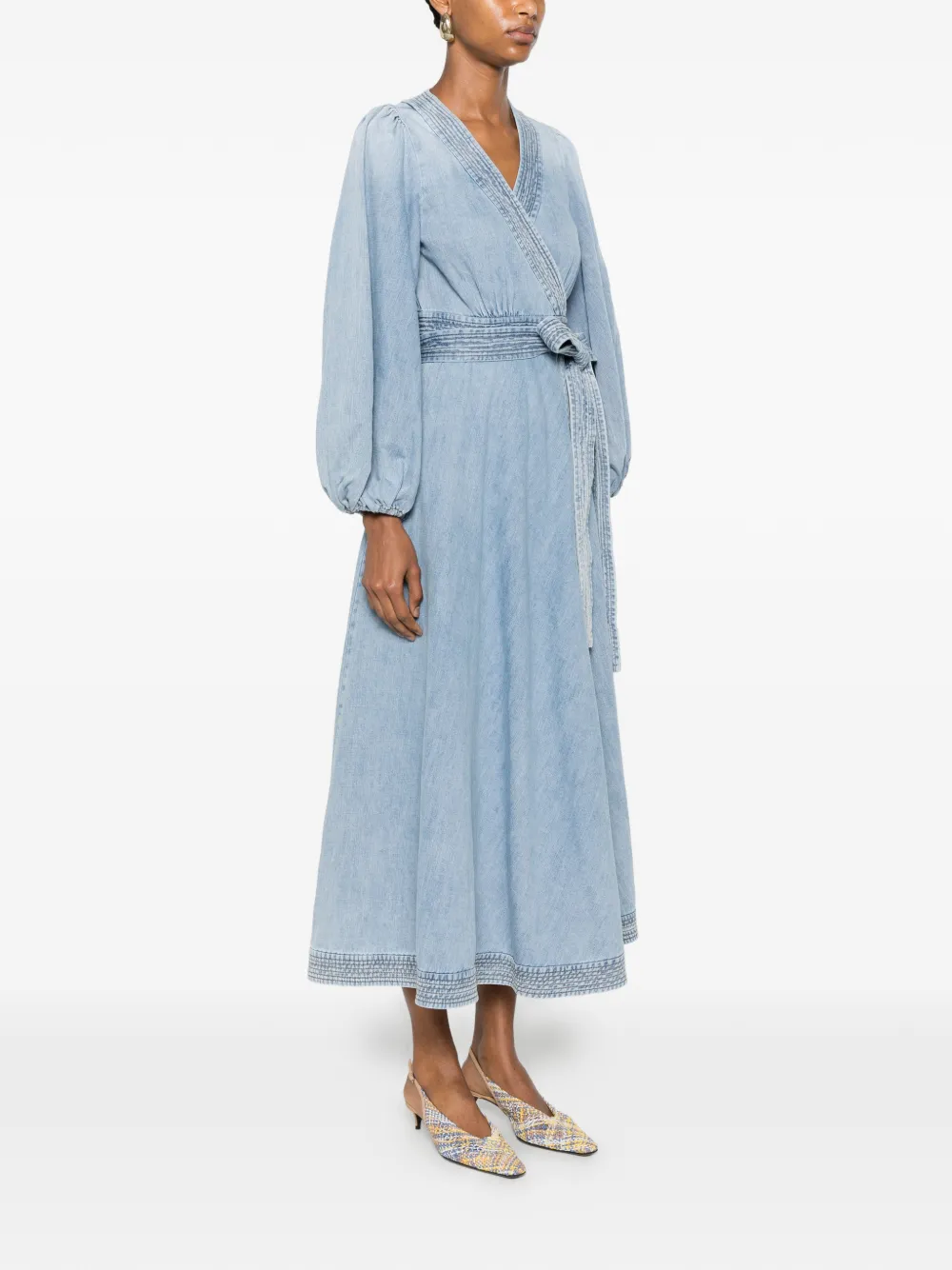 ZIMMERMANN Midi-wikkeljurk met ceintuur Blauw