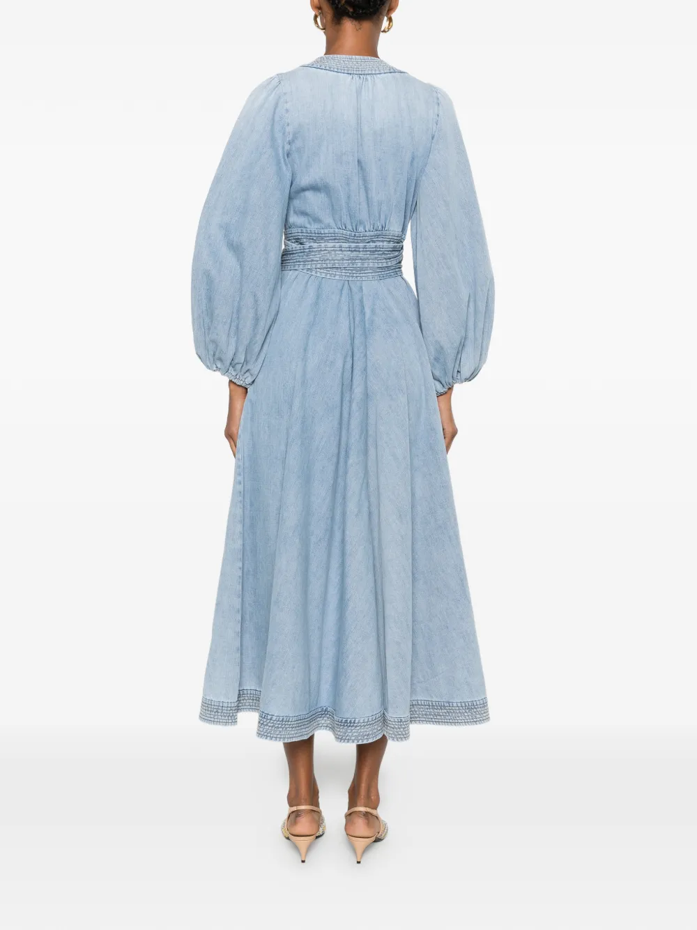 ZIMMERMANN Midi-wikkeljurk met ceintuur Blauw