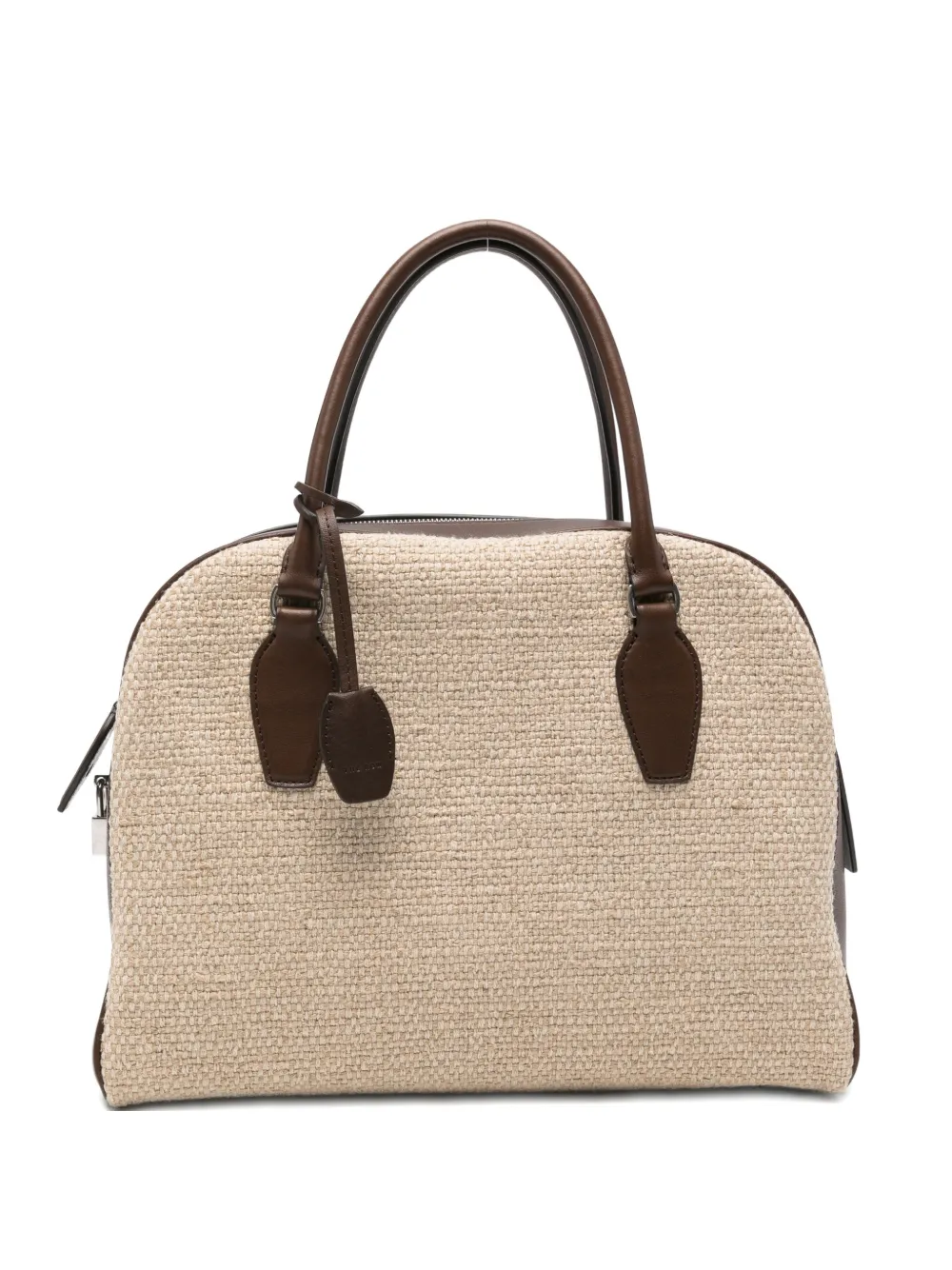 The Row India leather-trim tote bag - Nude
